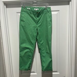 LOFT Green Ankle Cropped Jeans Vibrant Style